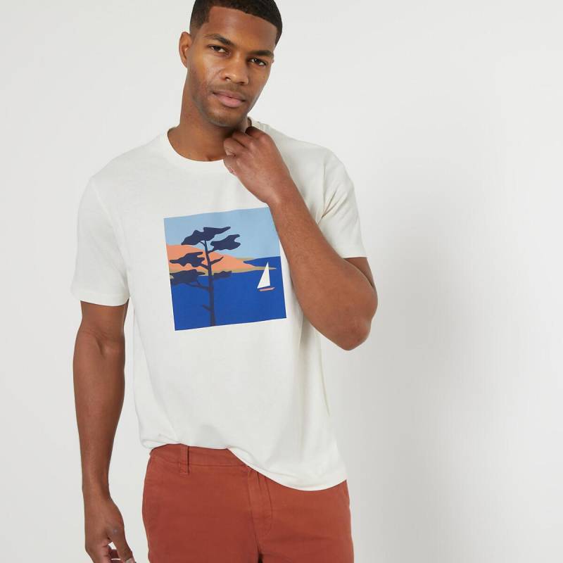 T-shirt Mit Rundem Ausschnitt Herren Beige L von La Redoute Collections