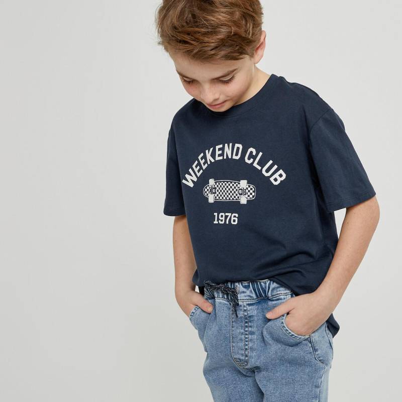 T-shirt Mit Rundem Ausschnitt Und Aufdruck Vorne Jungen Blau 12A von La Redoute Collections