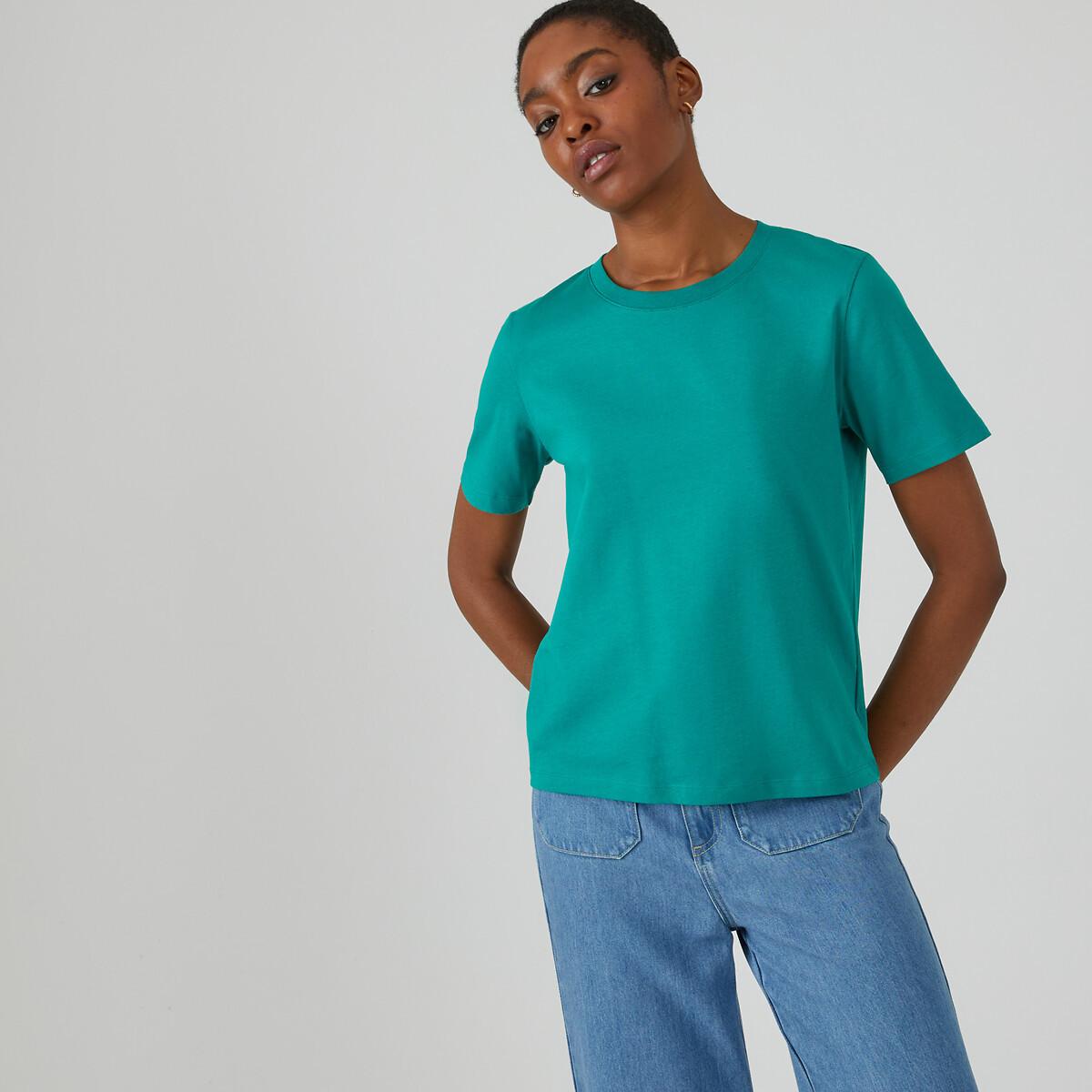 T-shirt Mit Rundem Ausschnitt Und Kurzen Ärmeln Damen Grün S von La Redoute Collections