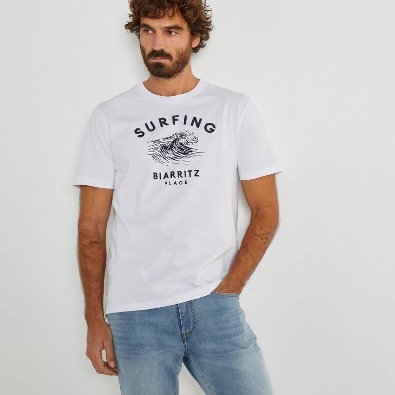 T-shirt Mit Rundem Ausschnitt Und Kurzen Ärmeln Herren Weiss M von La Redoute Collections