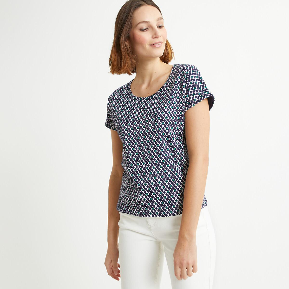 T-shirt Mit Rundhals Damen Blau 33/34 von La Redoute Collections