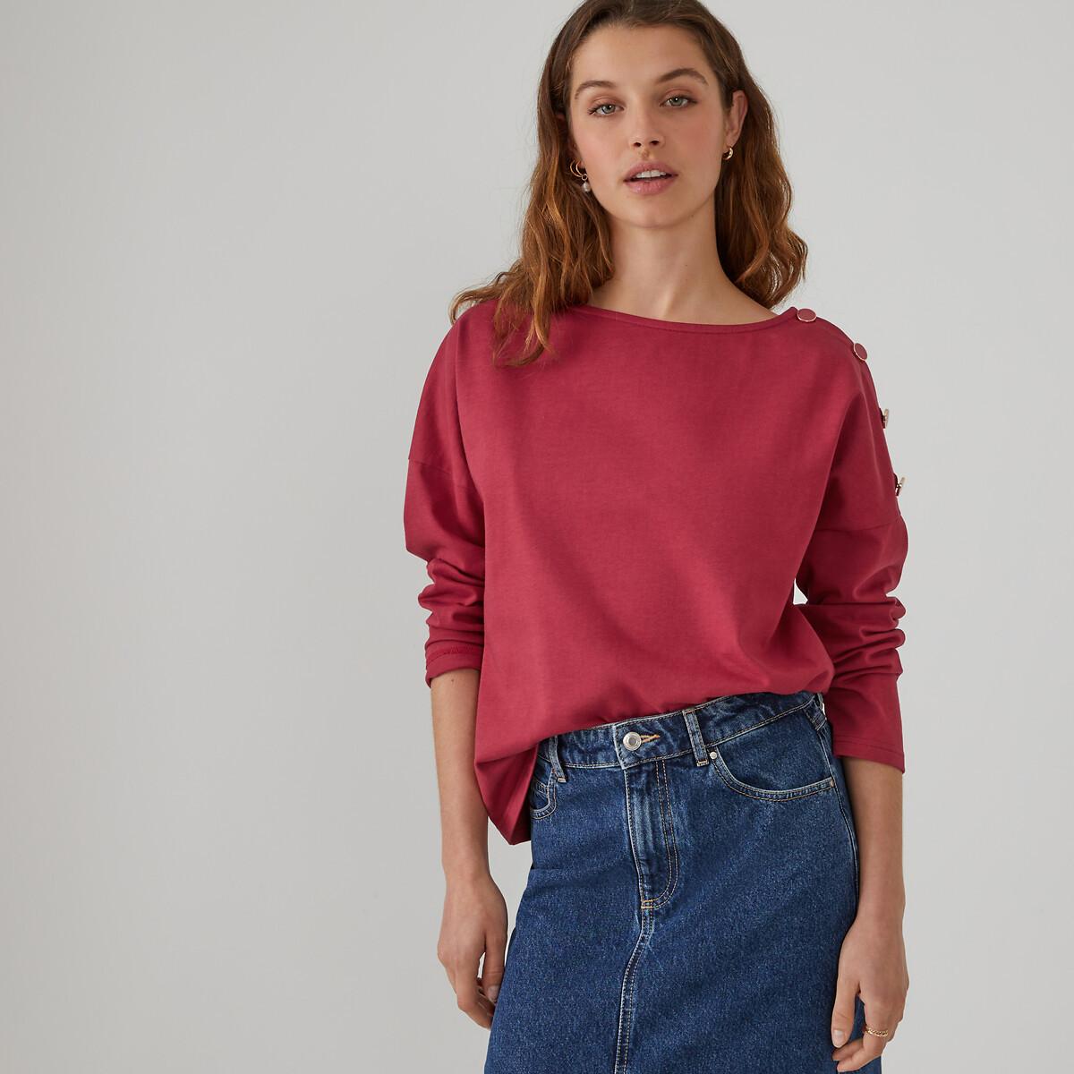 T-shirt Mit U-boot-ausschnitt Signature Damen Rot L von La Redoute Collections