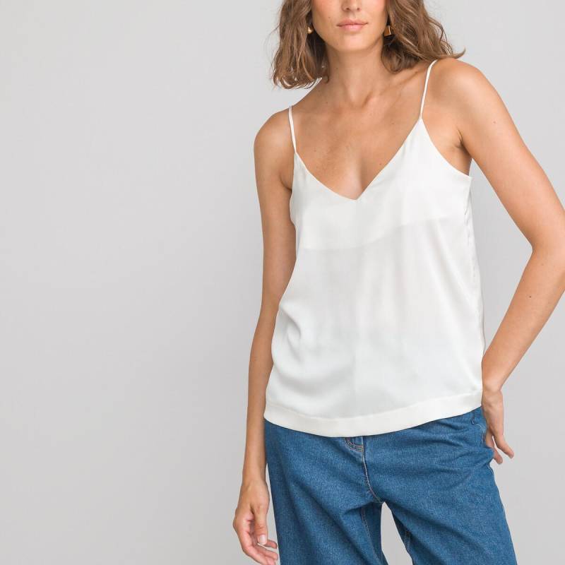 Top Mit V-ausschnitt Damen Weiss 36 von La Redoute Collections