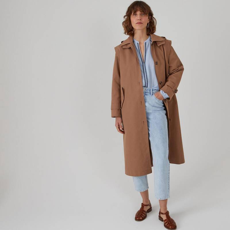 Trenchcoat Mit Knopfverschluss & Abnehmbarer Kapuze Damen Braun 32 von La Redoute Collections