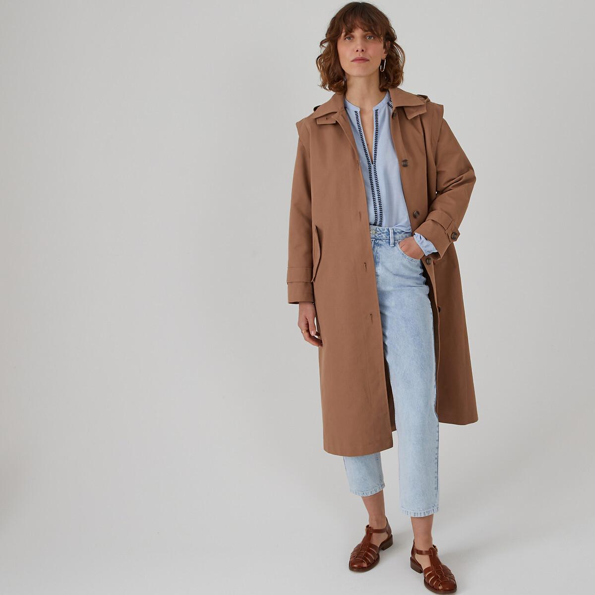 Trenchcoat Mit Knopfverschluss & Abnehmbarer Kapuze Damen Braun 40 von La Redoute Collections