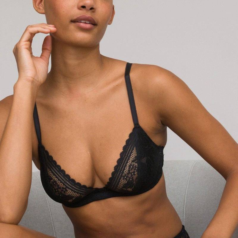 Triangel-bh Signature Jeanne Aus Spitze Damen Schwarz C/75 von La Redoute Collections