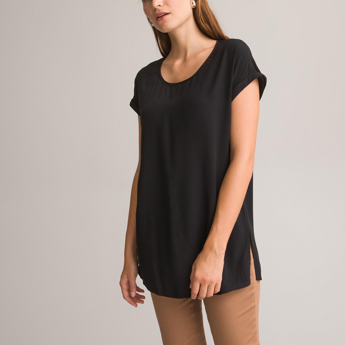 Tunikashirt Mit Rundem Ausschnitt Damen Schwarz 34 von La Redoute Collections