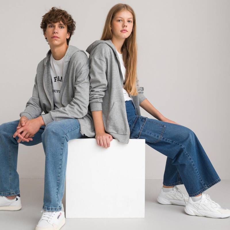 Unisex Kapuzensweatjacke Mit Reissverschluss Mädchen Grau XXXS von La Redoute Collections