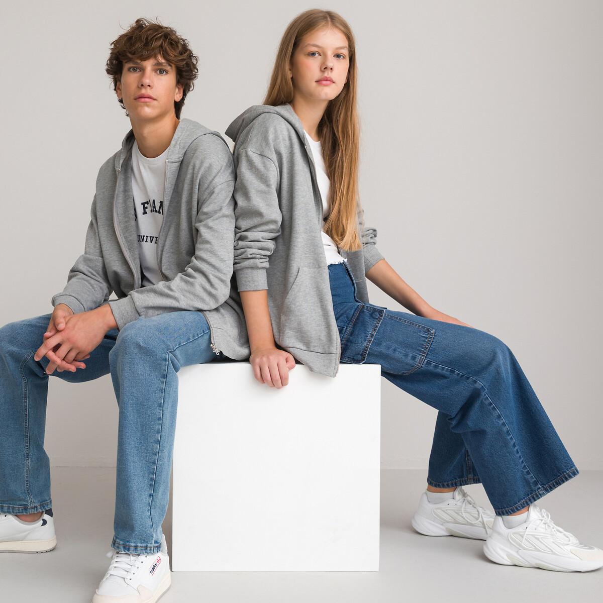 Unisex Kapuzensweatjacke Mit Reissverschluss Mädchen Grau XS von La Redoute Collections