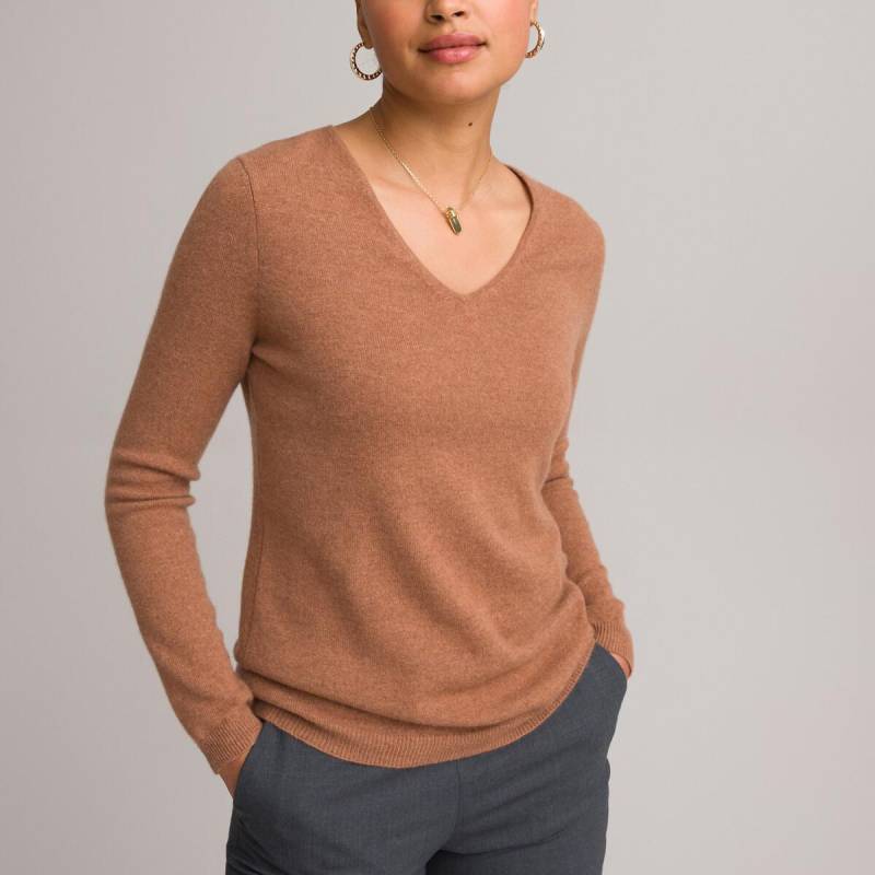 V-pullover Damen Braun 46 von La Redoute Collections