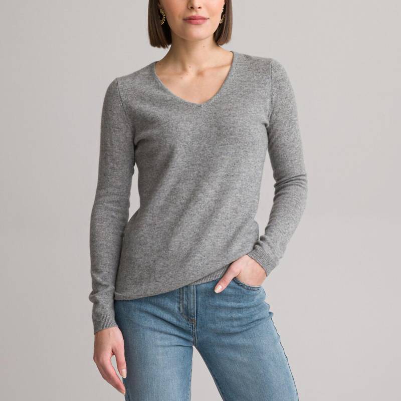 V-pullover Damen Grau 33/34 von La Redoute Collections