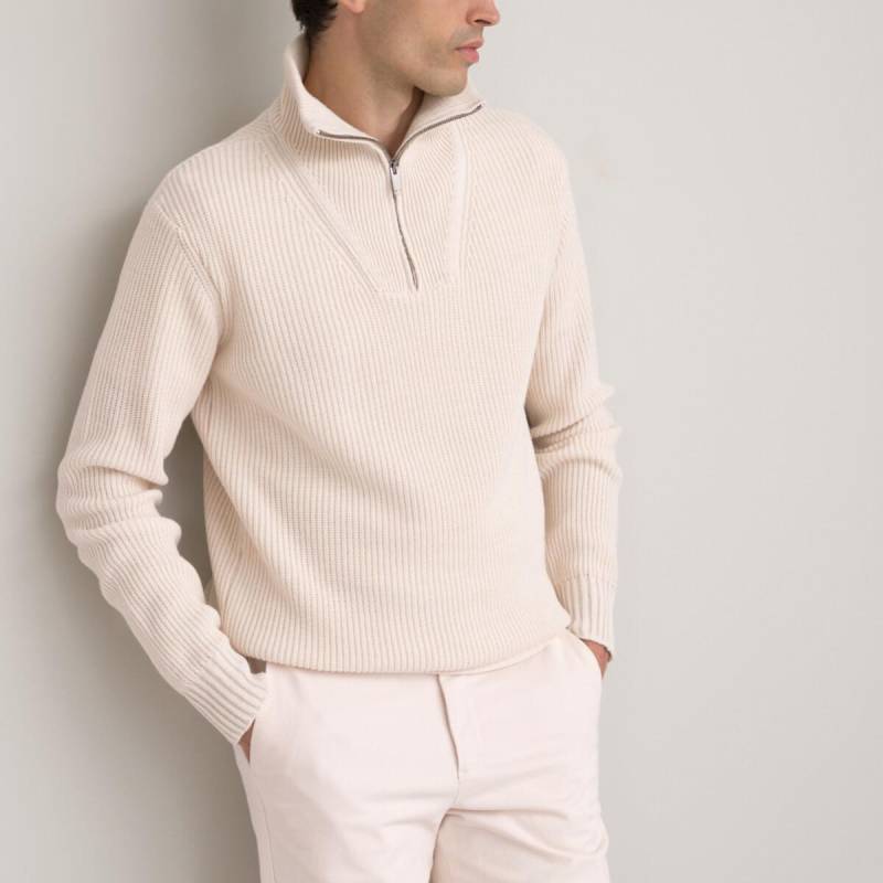 Warmer Strickpullover Im Troyer-stil Herren Weiss 3XL von La Redoute Collections