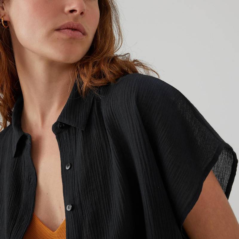 Weite Bluse In Knitteroptik Damen Schwarz 32 von La Redoute Collections