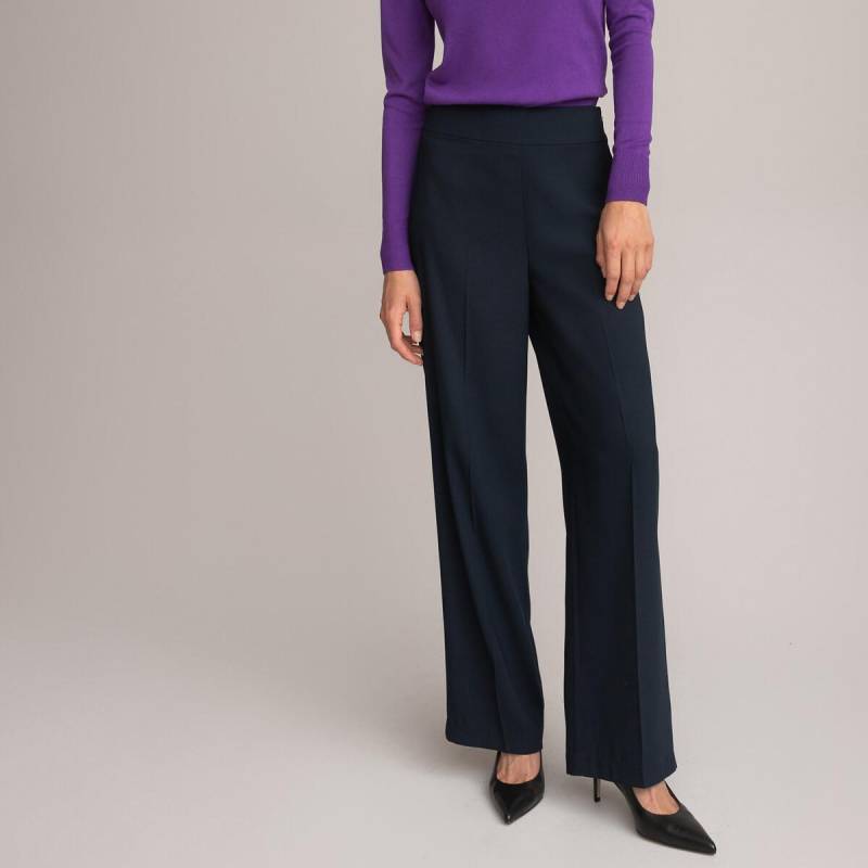 Weite Crêpe-hose Mit Satinseite Damen Blau 44 von La Redoute Collections