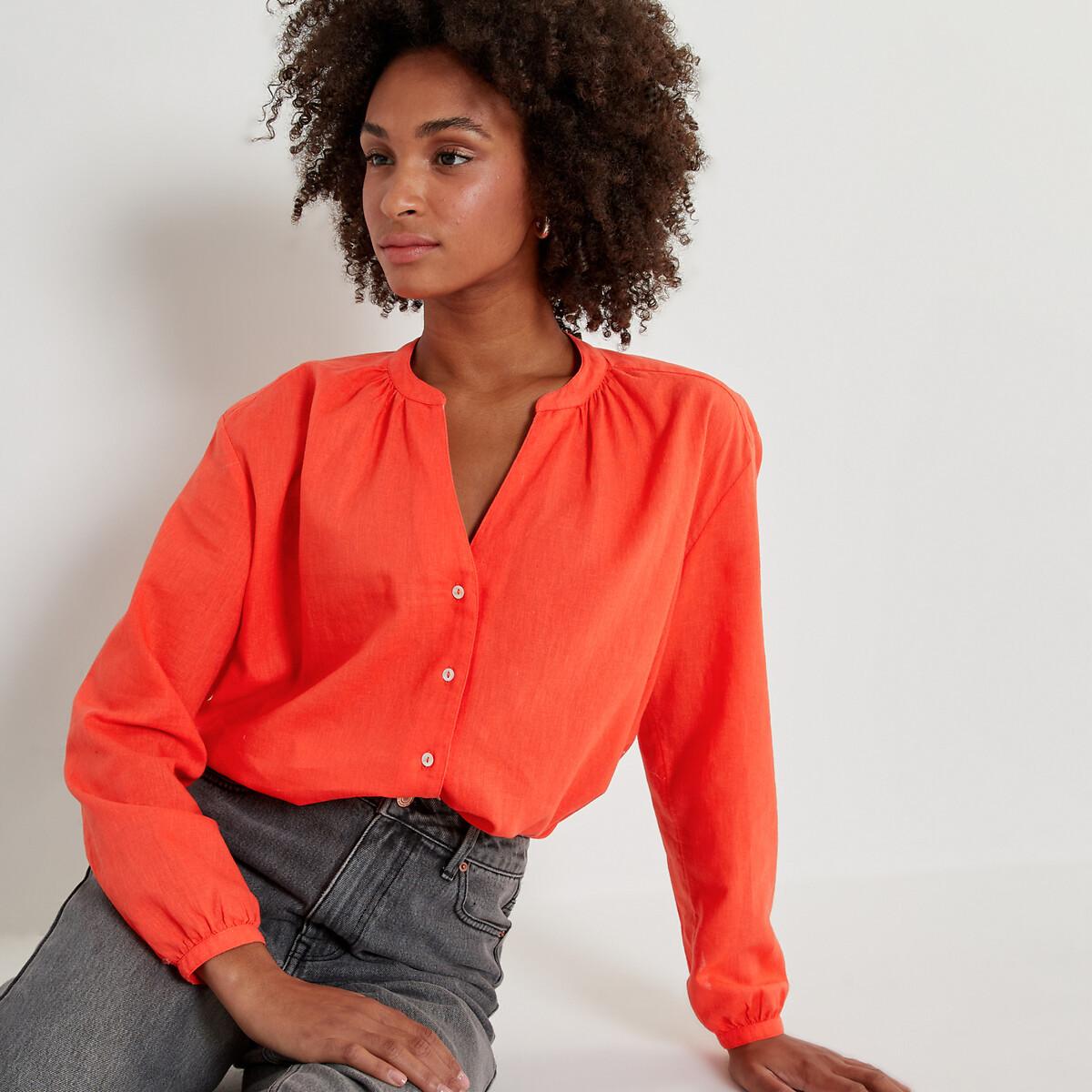 Weite Hemdbluse Mit Offenem Damen Orange 32 von La Redoute Collections