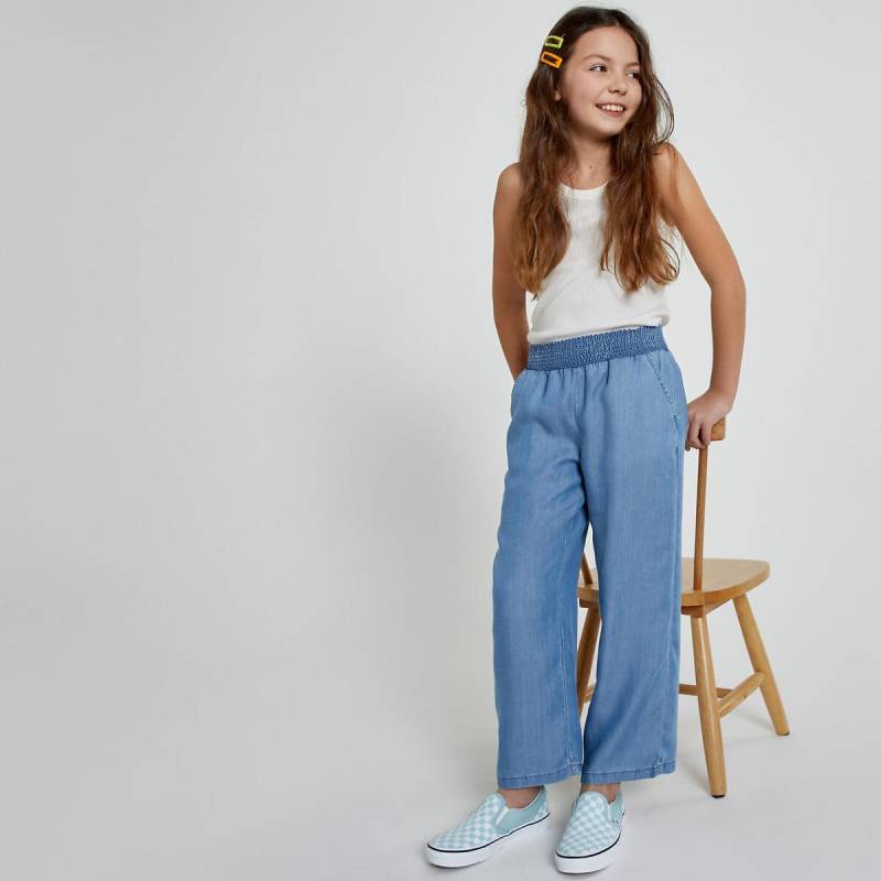 Weite Hose Aus Leichtem Denim Mädchen Blau 118 von La Redoute Collections