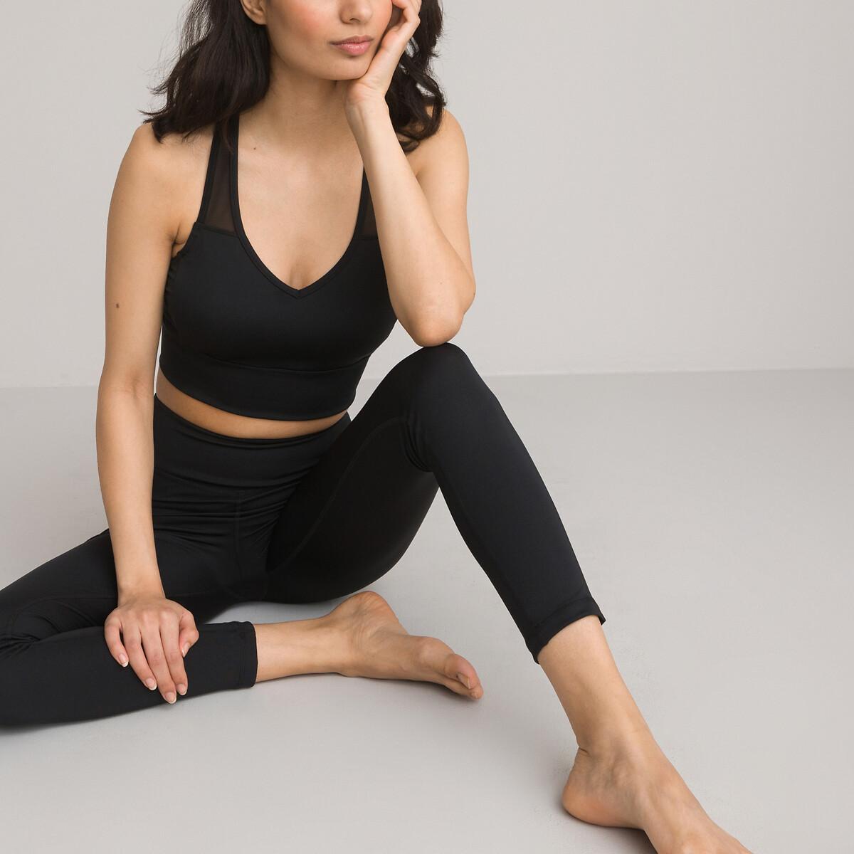 Yoga-leggings Mit Hohem Bund Damen Schwarz S von La Redoute Collections