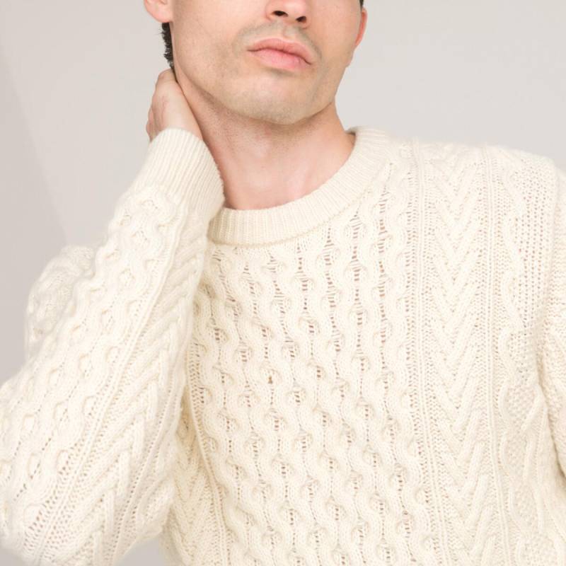 Zopfstrickpullover Signature Mit Rundhalsausschnitt Herren Beige M von La Redoute Collections