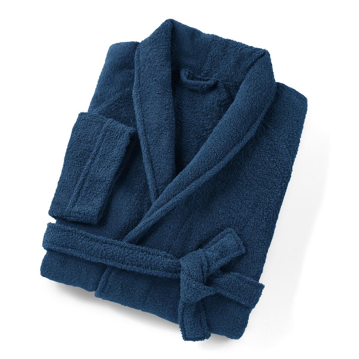 Peignoir Éponge Col Châle 450g/m² Damen Blau 42 von La Redoute Intérieurs