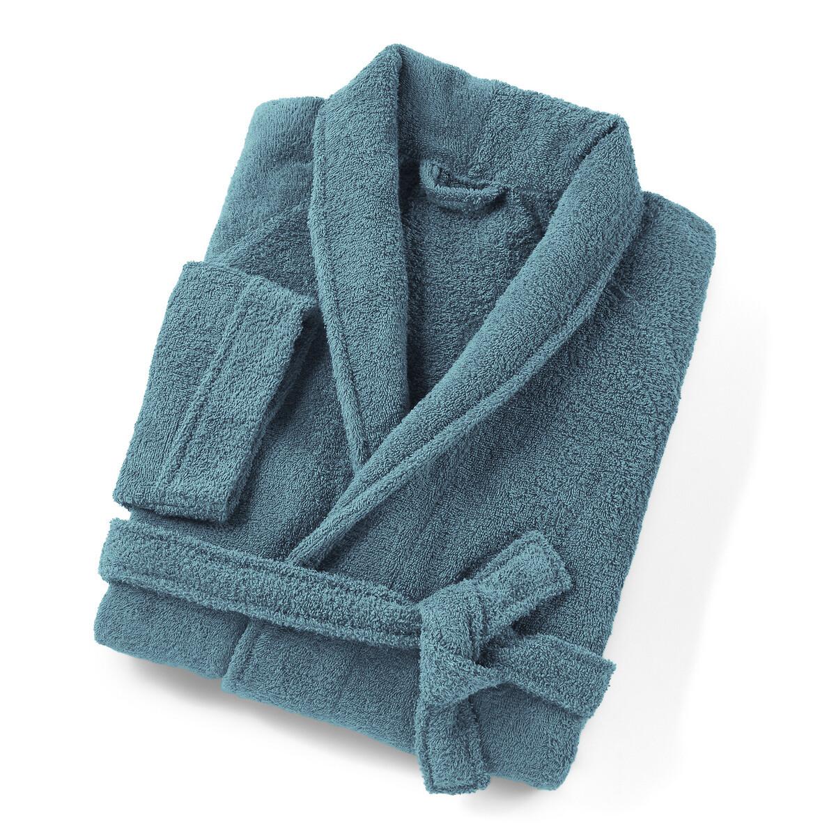 Peignoir Éponge Col Châle 450g/m² Damen Blau 42 von La Redoute Intérieurs