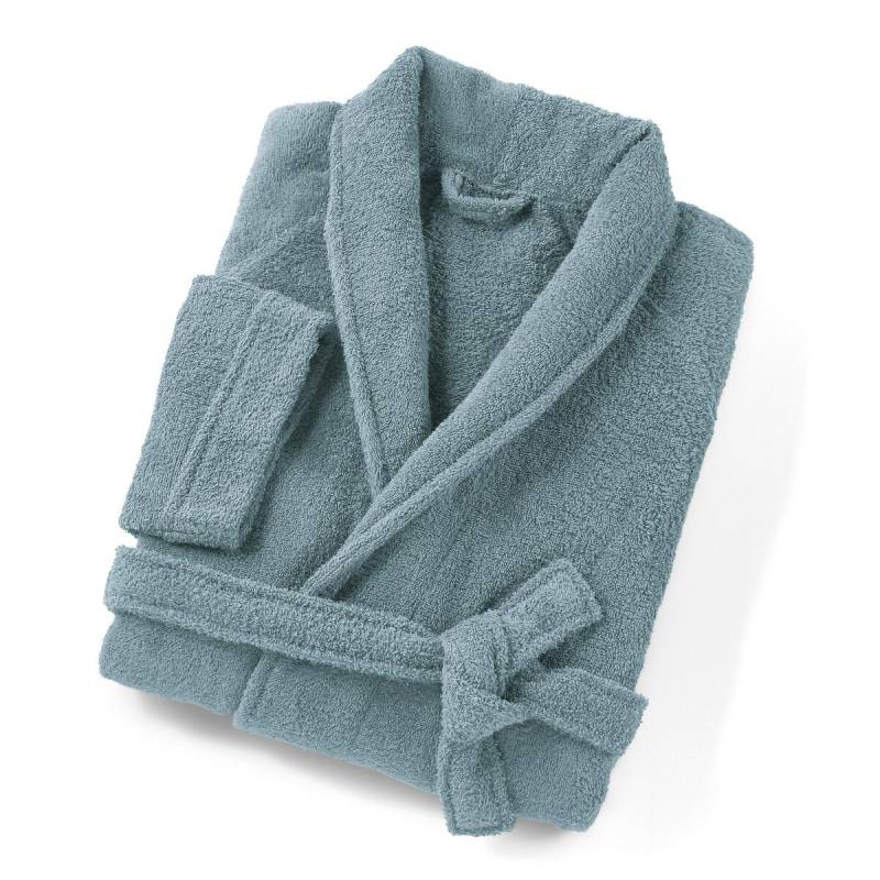 Peignoir Éponge Col Châle 450g/m² Damen Blau 48/50 von La Redoute Intérieurs