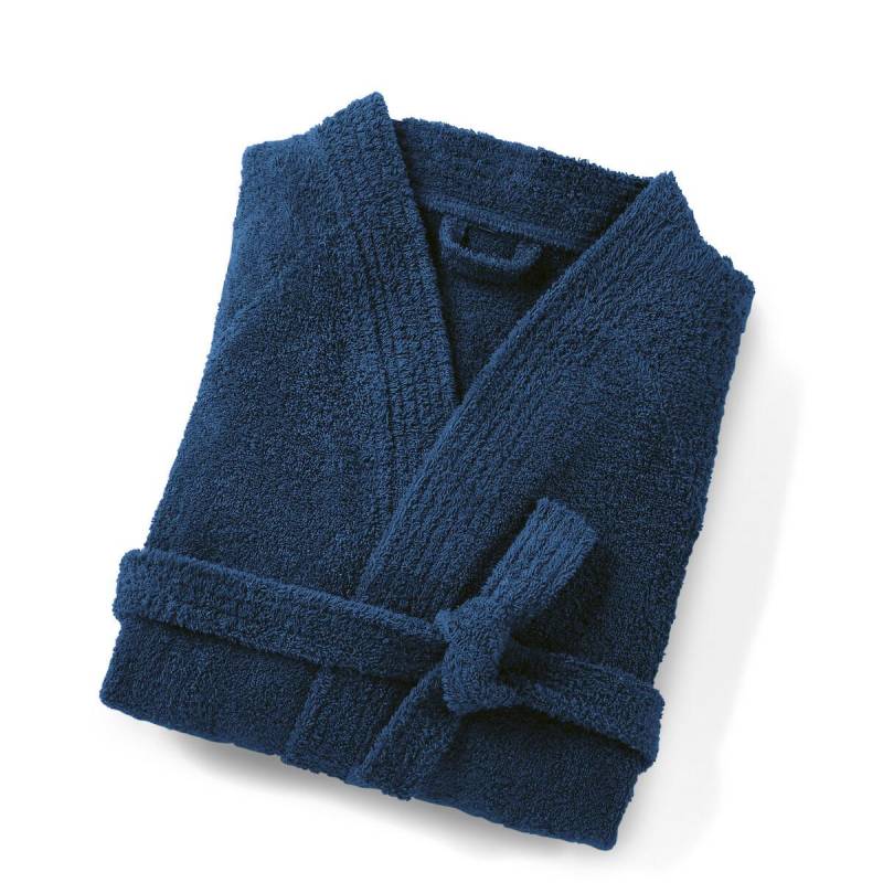 Peignoir Éponge Col Kimono 450g/m² Damen Blau 42 von La Redoute Intérieurs