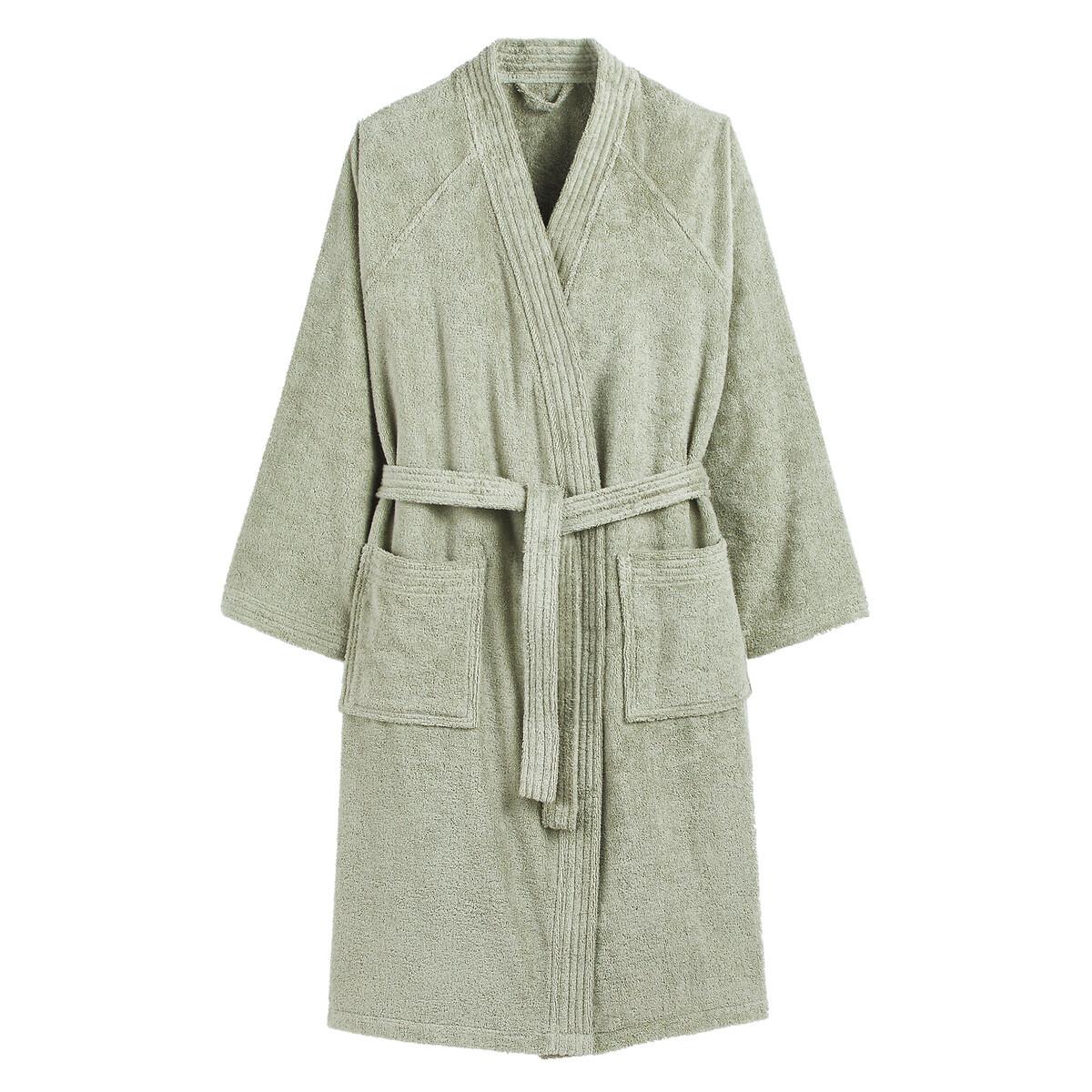 La Redoute Intérieurs - Peignoir éponge col kimono 450g/m², für Damen, Grün, Größe 48/50 von La Redoute Intérieurs