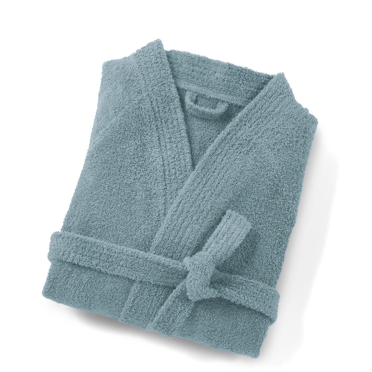 La Redoute Intérieurs - Peignoir éponge col kimono 450g/m², für Damen, Blau, Größe 48/50 von La Redoute Intérieurs