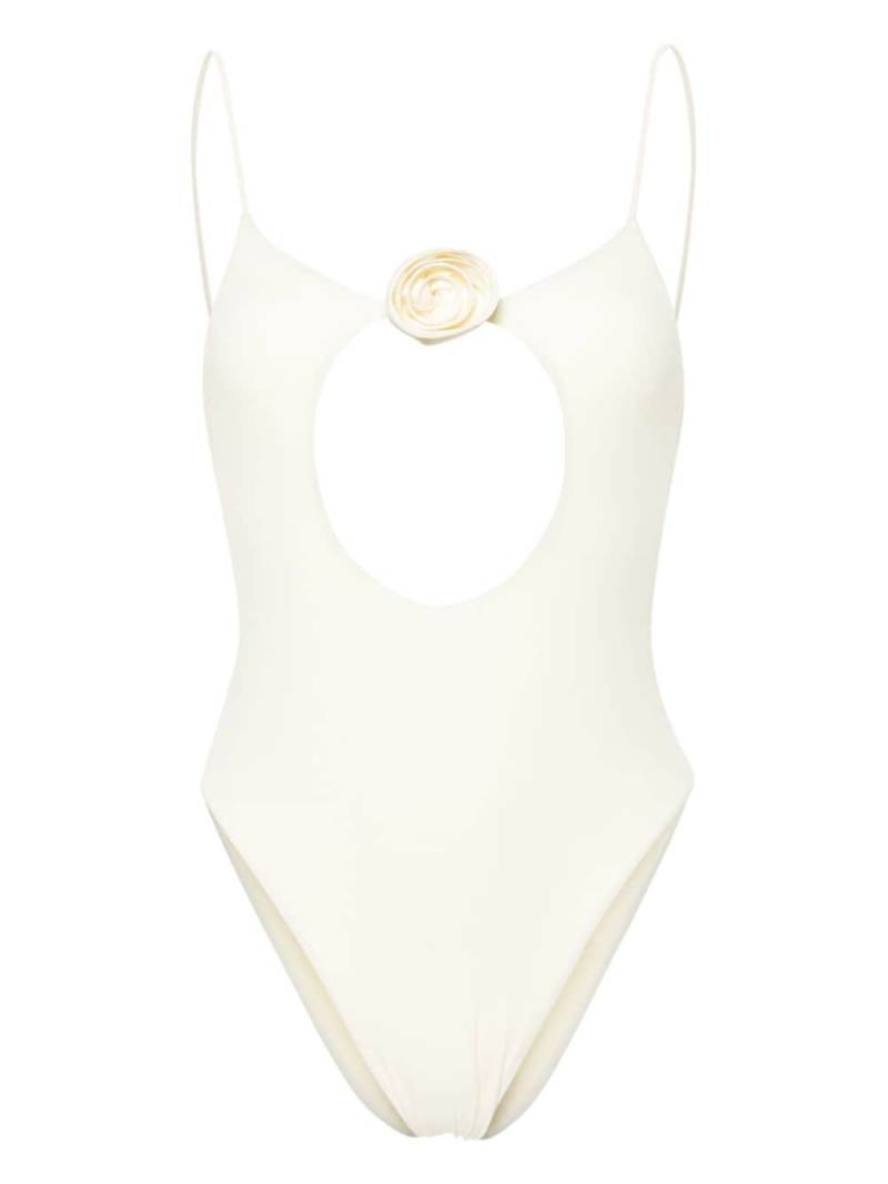 La Reveche Nadir floral-appliqué swimsuit - Neutrals von La Reveche