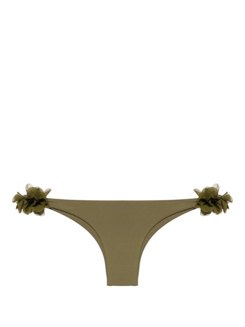 La Reveche Rasha floral-appliqué bikini bottom - Green von La Reveche