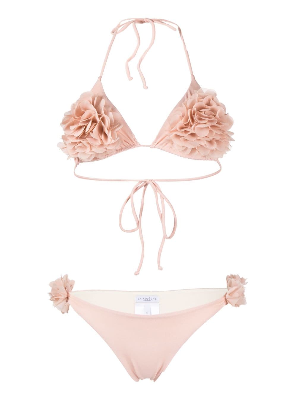 La Reveche Shayna floral-appliqué bikini set - Pink von La Reveche
