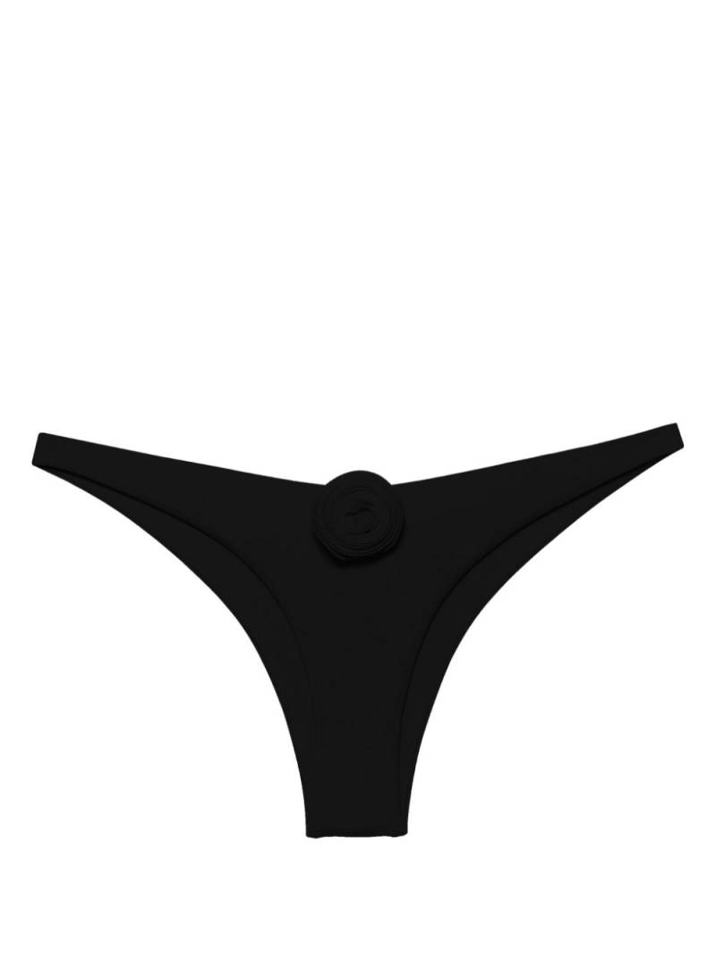 La Reveche Vesna floral-appliqué bikini bottom - Black von La Reveche