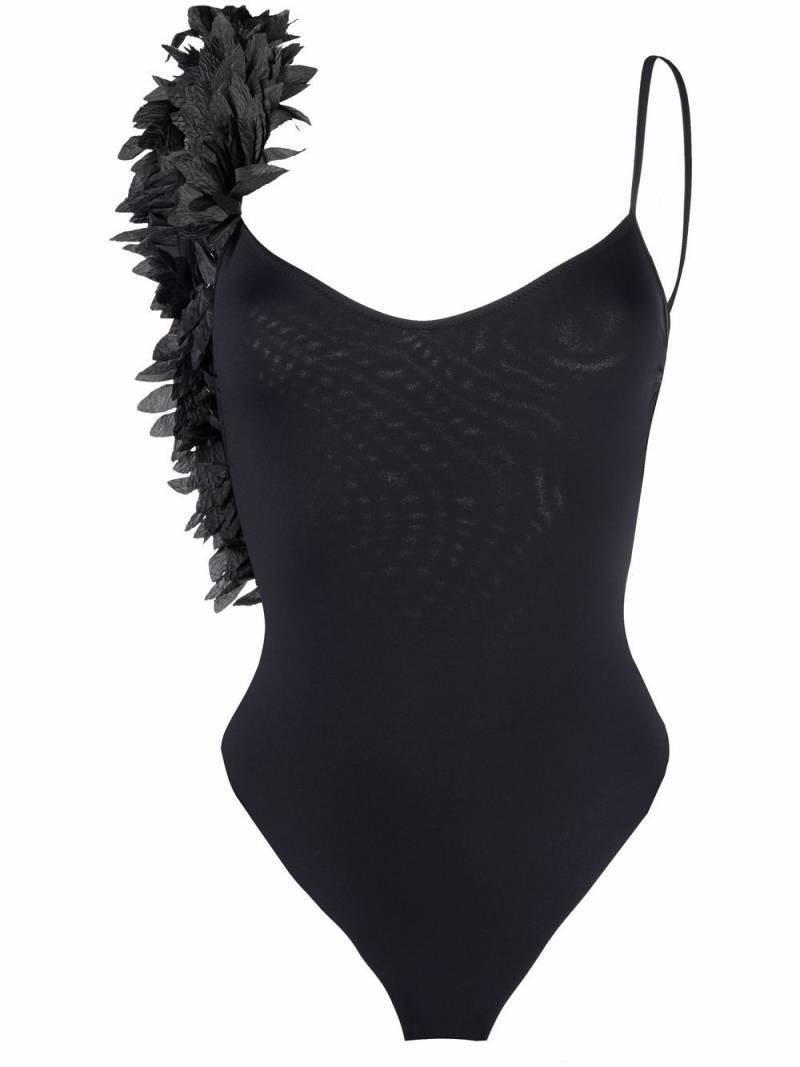 La Reveche floral-appliqué swimsuit - Black von La Reveche