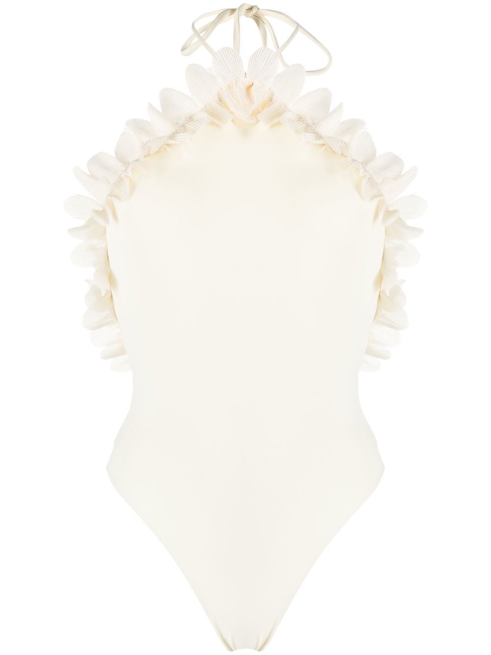 La Reveche ruffle-trim detail swimsuit - Neutrals von La Reveche