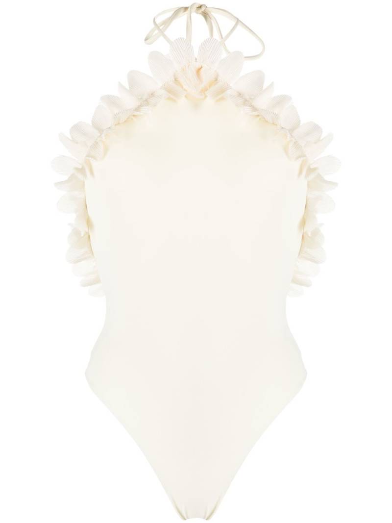 La Reveche ruffle-trim detail swimsuit - Neutrals von La Reveche