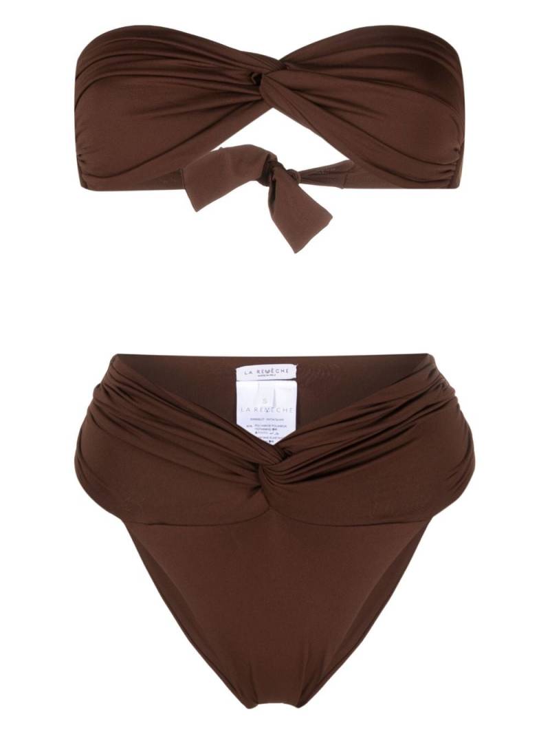 La Reveche twist-detail bikini set - Brown von La Reveche