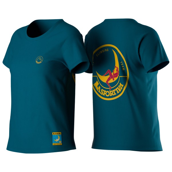 La Sportiva - Women's Climbing On The Moon - T-Shirt Gr XS blau von La Sportiva