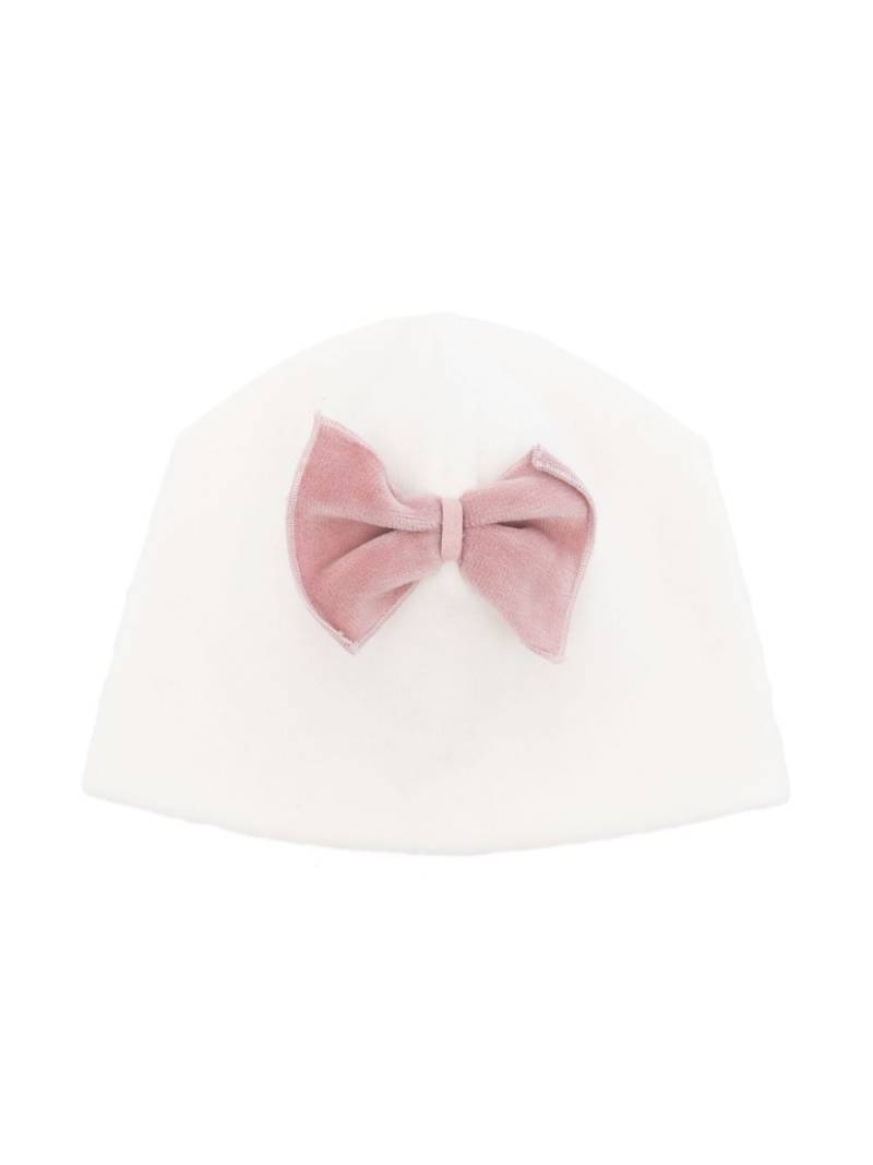 La Stupenderia bow-detail beanie hat - White von La Stupenderia