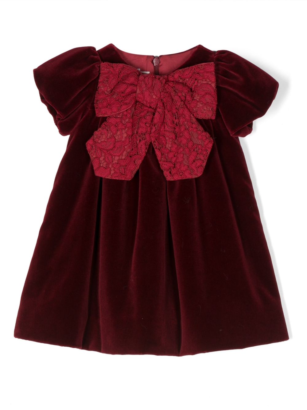 La Stupenderia bow-detail velvet dress - Red von La Stupenderia