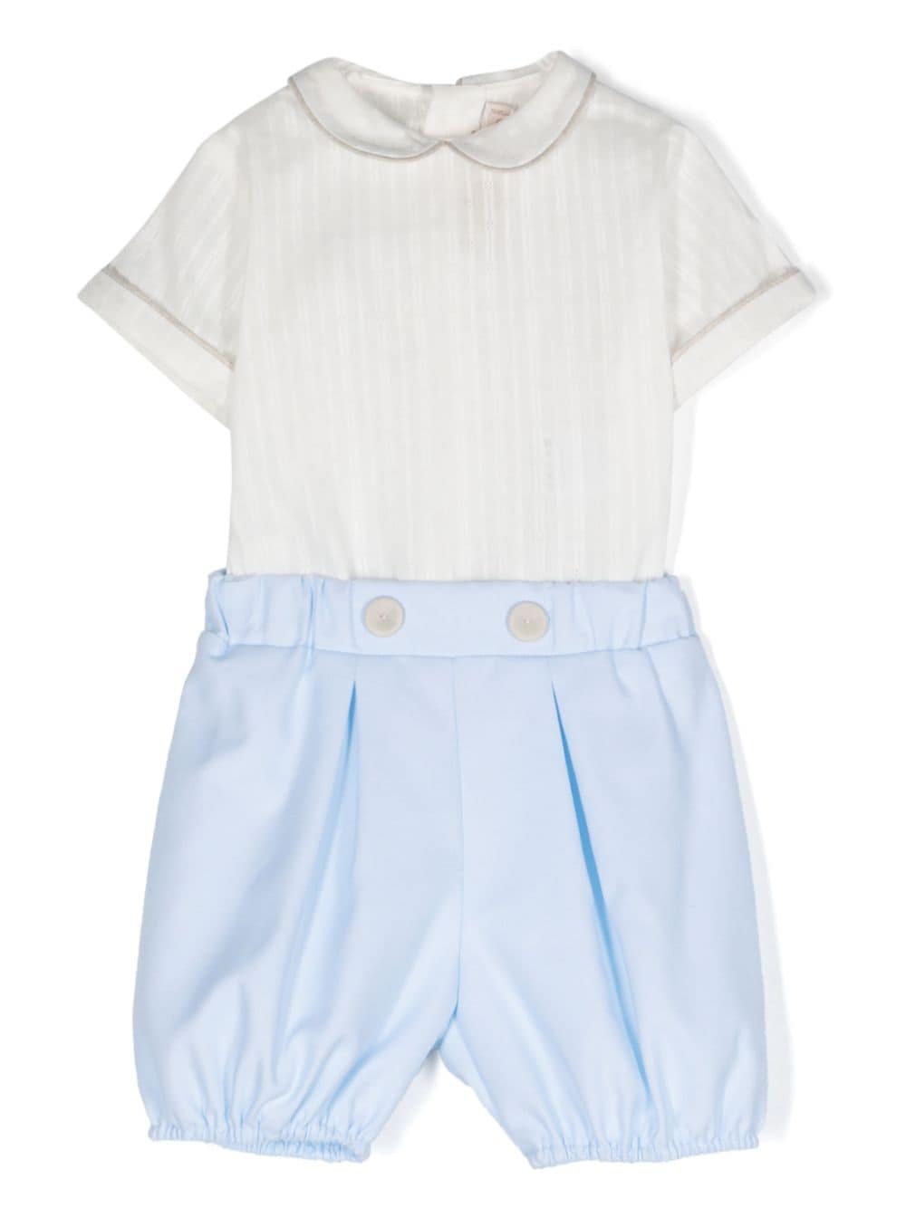 La Stupenderia embroidered cotton shorts set - White von La Stupenderia