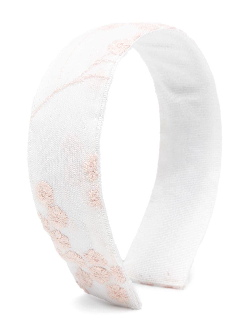 La Stupenderia floral-embroidered tulle hair band - White von La Stupenderia