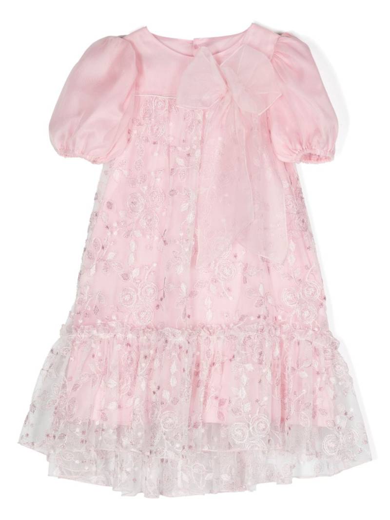 La Stupenderia Emma floral-embroidered organza dress - Pink von La Stupenderia