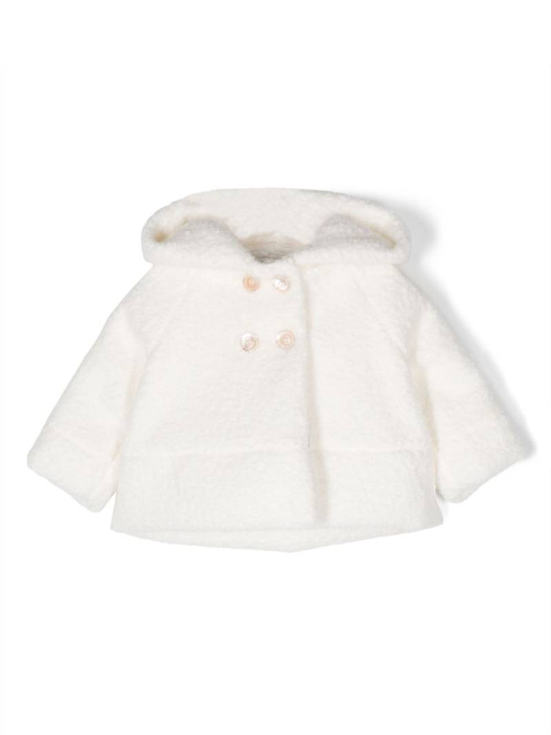 La Stupenderia hooded shearling coat - White von La Stupenderia