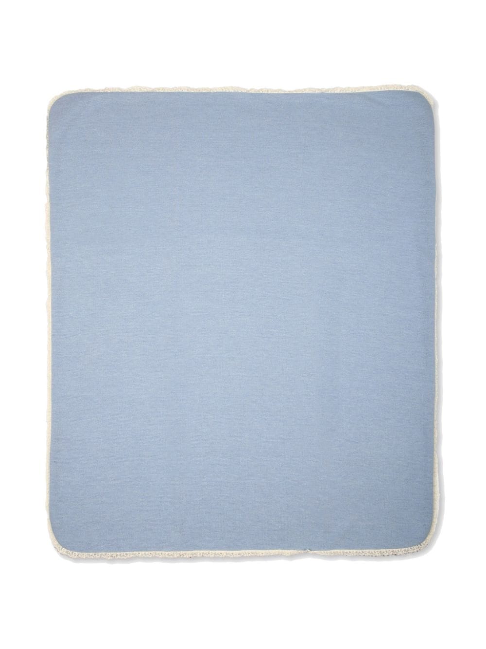 La Stupenderia lace-trim blanket - Blue von La Stupenderia