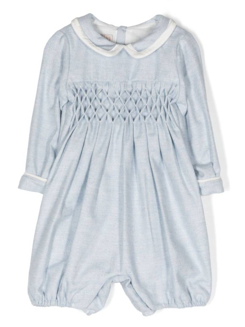 La Stupenderia pleat-detail cotton romper - Blue von La Stupenderia