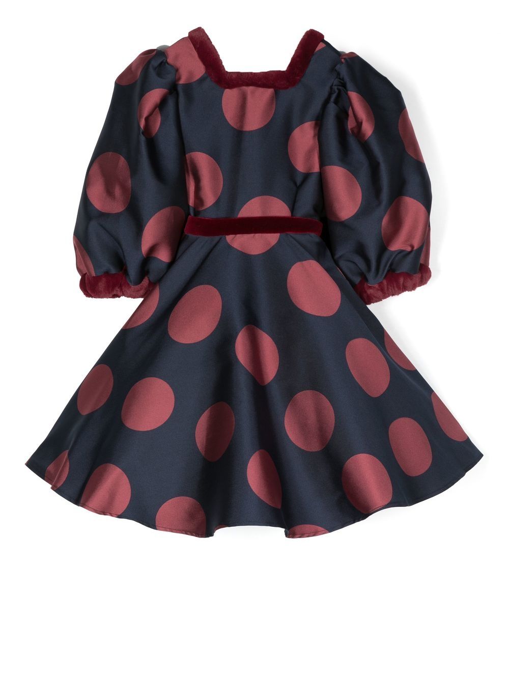 La Stupenderia polka-dot puff-sleeve dress - Blue von La Stupenderia