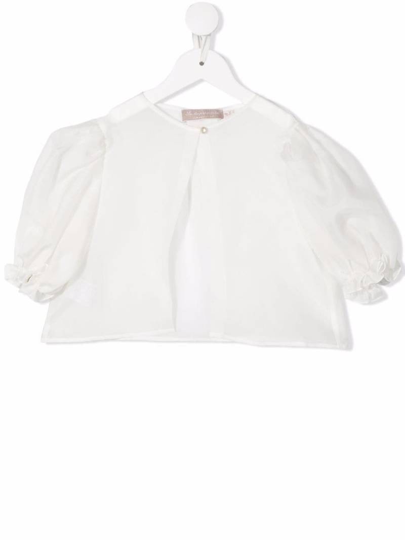 La Stupenderia puff-sleeve cropped blouse - Neutrals von La Stupenderia