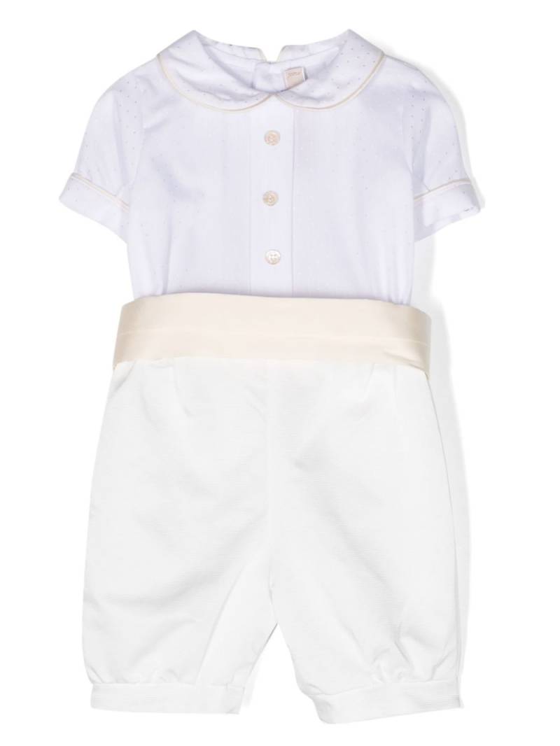 La Stupenderia rounded-collar cotton romper - White von La Stupenderia