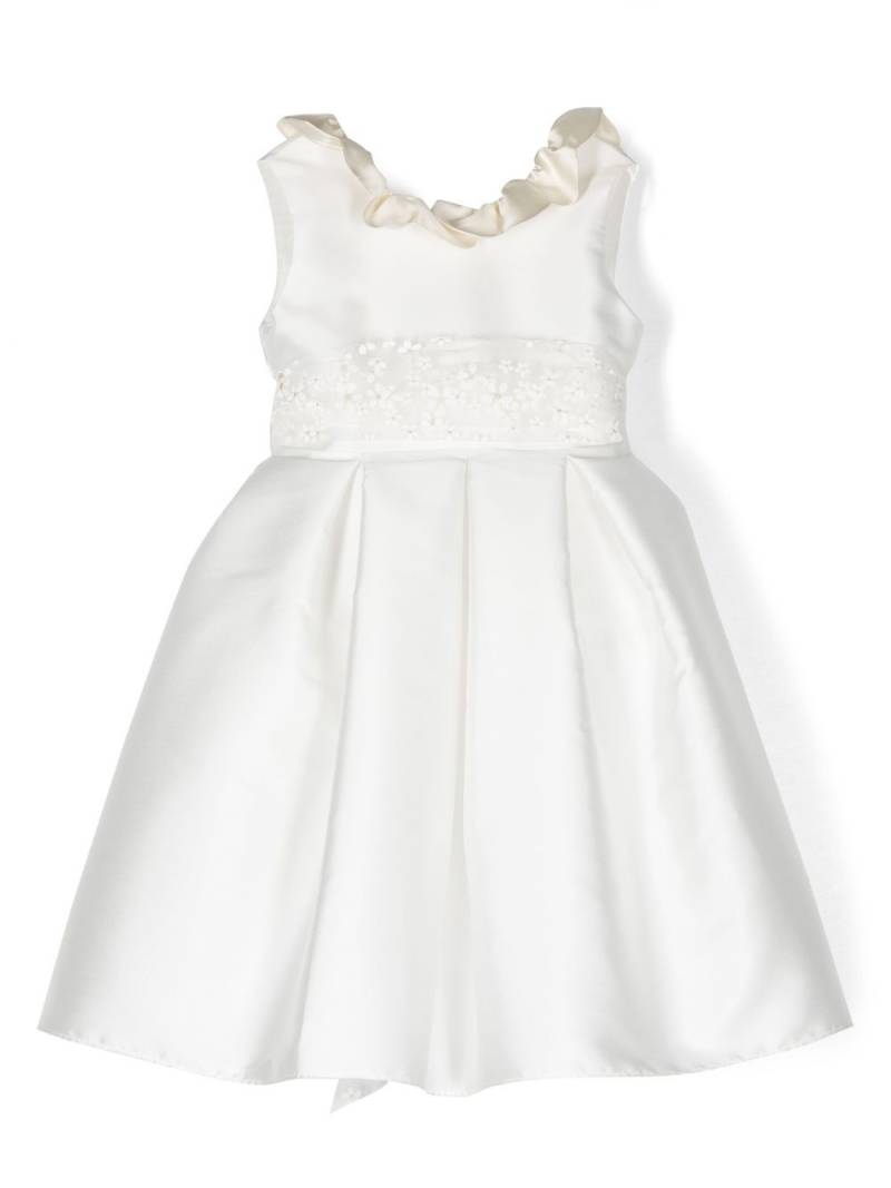 La Stupenderia ruffle-collar pleated dress - White von La Stupenderia