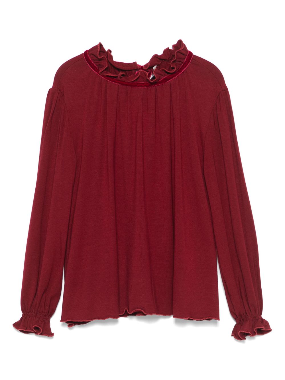 La Stupenderia ruffle-collar top - Red von La Stupenderia